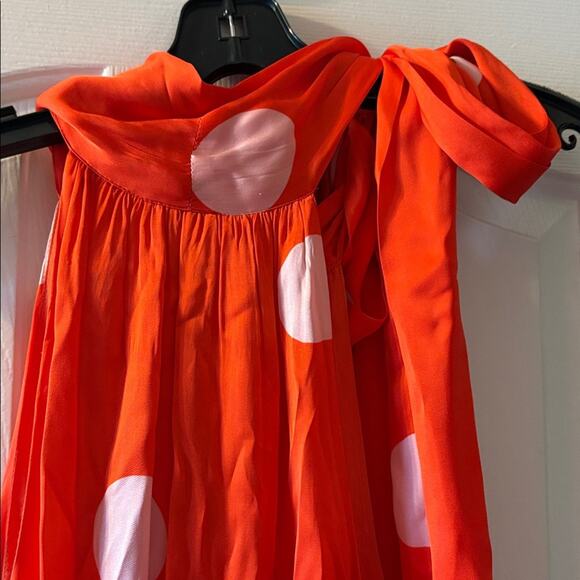 Anthropologie Samant Chauhan Blood Orange Minnie Polka Dot Maxi Dress size MP. - Picture 6 of 6